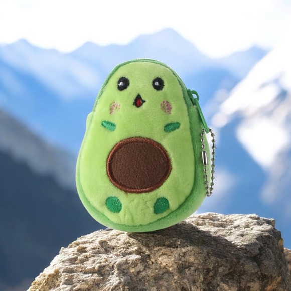 Small Plush Green Avocado Coin Purse NWOT - Picture 3 of 5